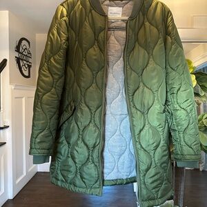 Avec Les Filles Olive Green Puffer Jacket
